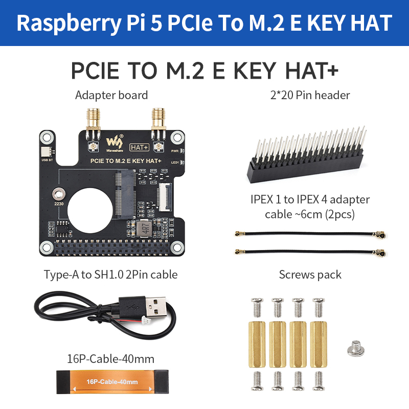 PCIe To M.2 E KEY HAT+ Board C - Raspberry Pi Keyboard recension och pris