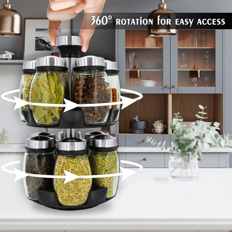Revolving Spice Rack Organizer - Server Rack Shelf recension och pris