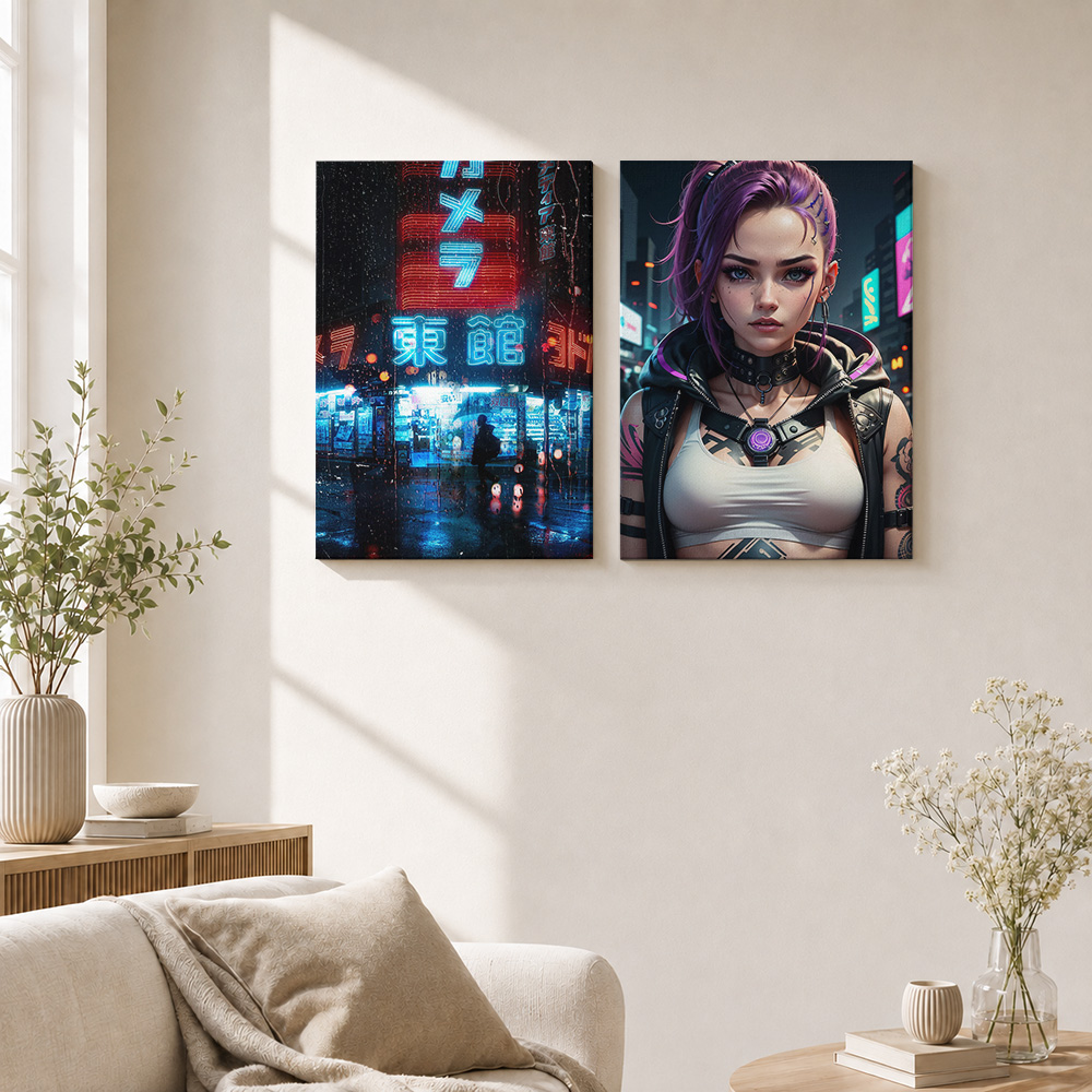 Cyberpunk Canvas Print Poster  - Office Technologies recension och pris